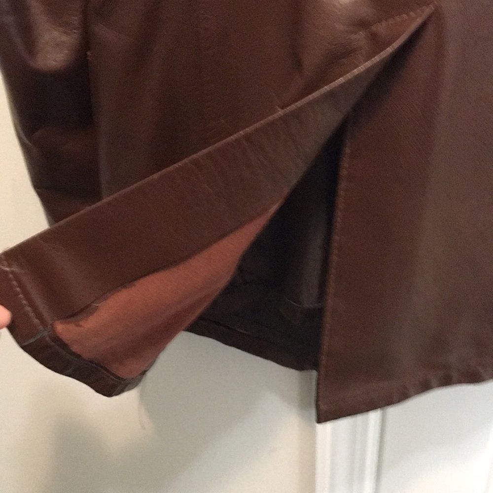 REED Leather lined brown dress Sport Coat Blazer hipster style retro Jacket L - Picture 9 of 10